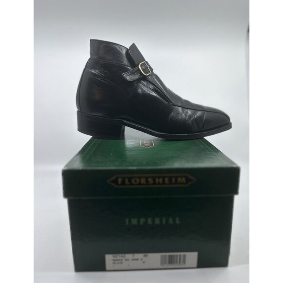 Vintage Florsheim Imperial 92142 Black‎ Leather Dress Drake Boots Size 7.eee USA main image 7